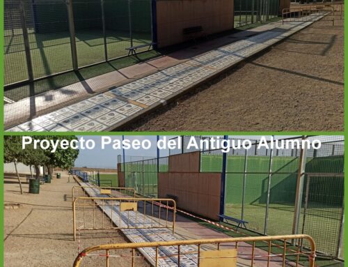 Ampliado el Paseo de baldosas de Antiguos Alumnos en el Colegio
